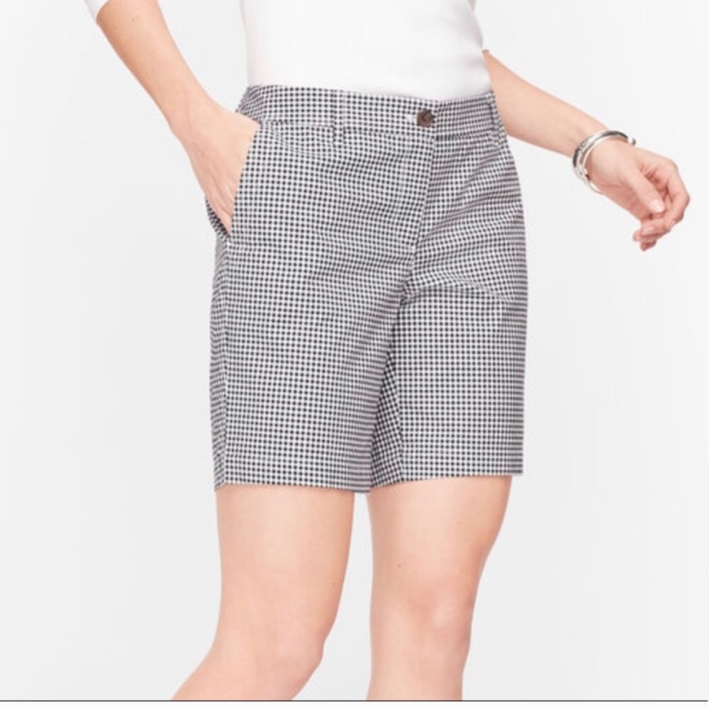 Talbots Black and White Checkered Women Shorts